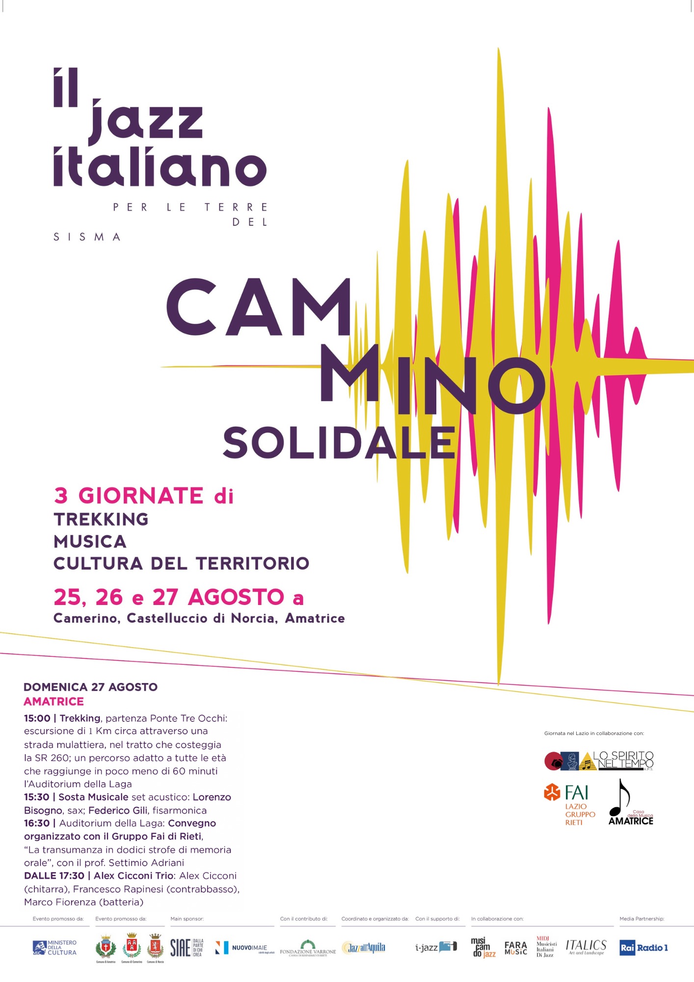 Il Jazz italiano per le Terre del Sisma | Amatrice - Fara Music Festival  tra Casperia e Roccantica, dal 29 Ottobre al 5 Novembre